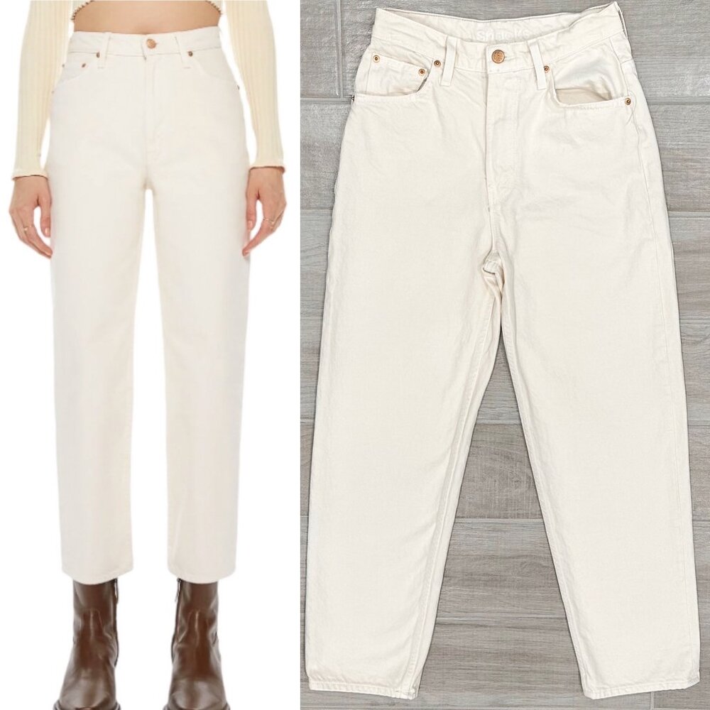 Mother SNACKS! High Waisted Double Stack Ankle Jeans in Natural Size 25